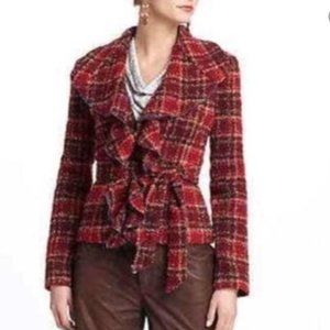 Anthropologie Tabitha Ruffle Tweed Moretown Jacket